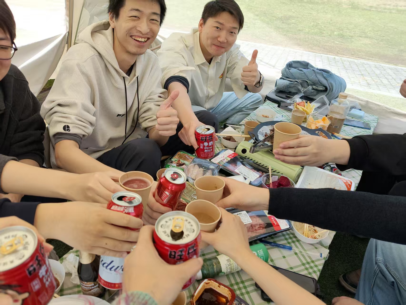 BBQ gathering around table